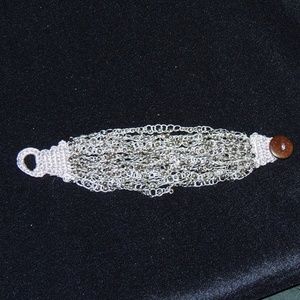 Crocheted Cream Beaded Bracelet